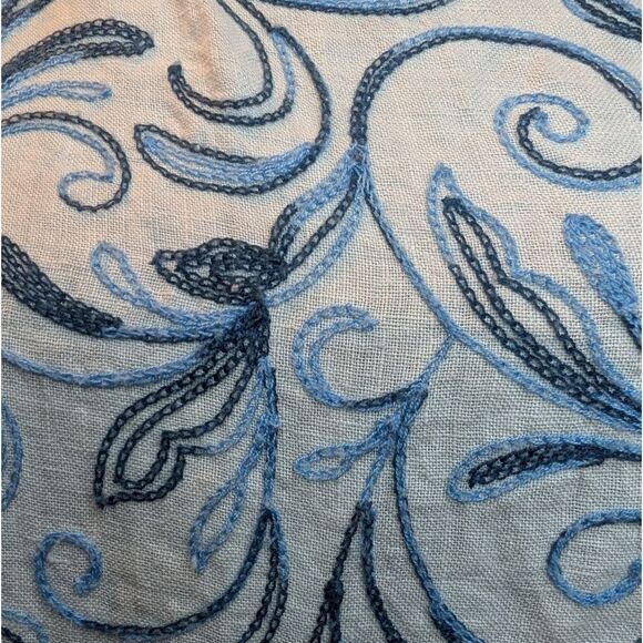 Lungo L'arno Blue Embroidered 💯 linen dress size M - Picture 10 of 10